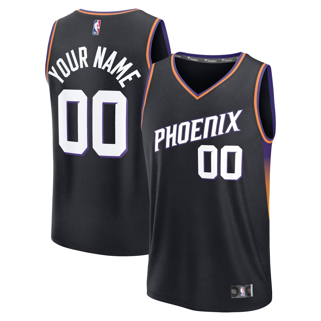 Phoenix Suns Fanatics Fast Break Custom Jersey - Icon Edition - Black Team Jersey Sports Fan Apparel