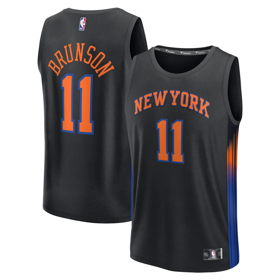 New York Knicks Jalen Brunson Fanatics Fast Break Jersey - Statement Edition - Black Team Jersey Sports Fan Apparel