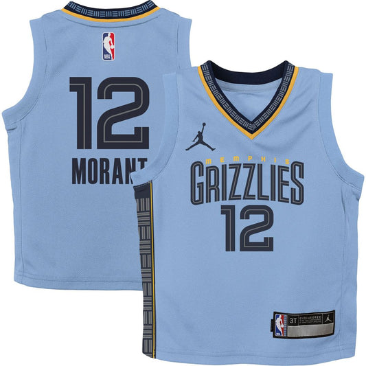 Memphis Grizzlies Ja Morant Jordan Brand Preschool 2022/23 Statement Edition Jersey - Light Blue Team Jersey Sports Fan Apparel
