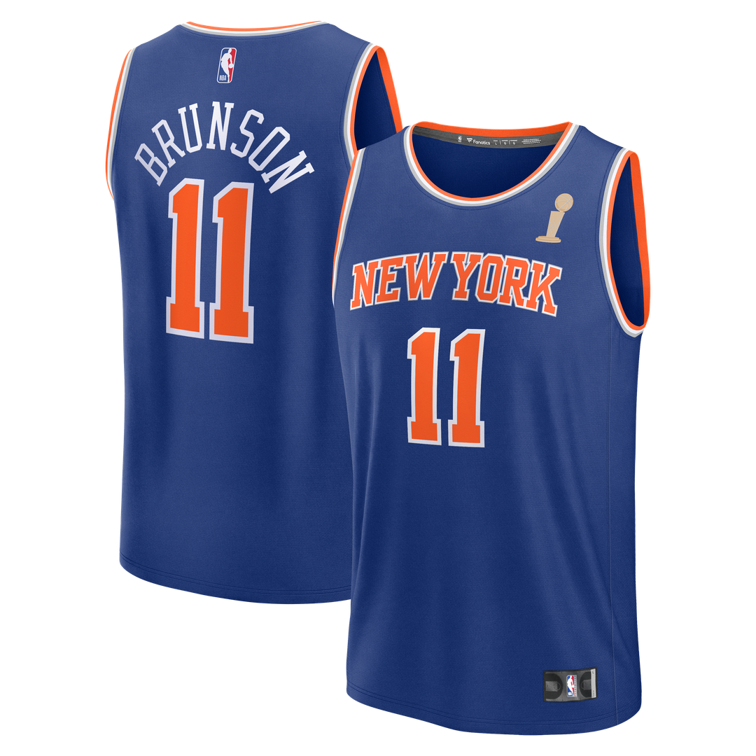 New York Knicks Jalen Brunson Fanatics Youth 2026 NBA Finals Champions Fast Break Replica Jersey - Icon Edition - Blue Team Jersey Sports Fan Apparel