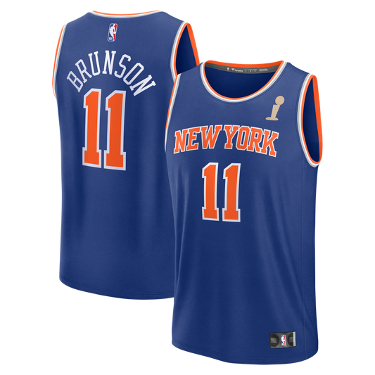 New York Knicks Jalen Brunson Fanatics Youth 2026 NBA Finals Champions Fast Break Replica Jersey - Icon Edition - Blue Team Jersey Sports Fan Apparel