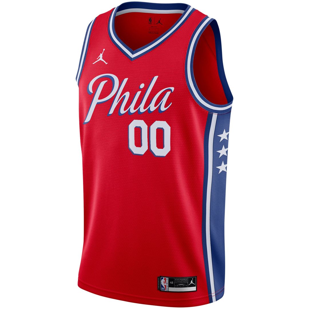 Philadelphia 76ers Jordan Brand Swingman Custom Jersey - Statement Edition - Red Team Jersey Sports Fan Apparel