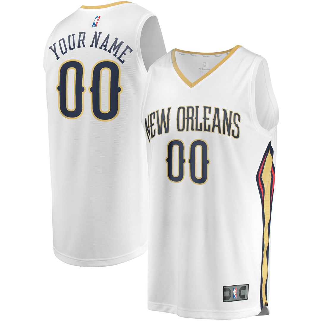 New Orleans Pelicans Fanatics Unisex Custom Fast Break Jersey - Association Edition - White Team Jersey Sports Fan Apparel