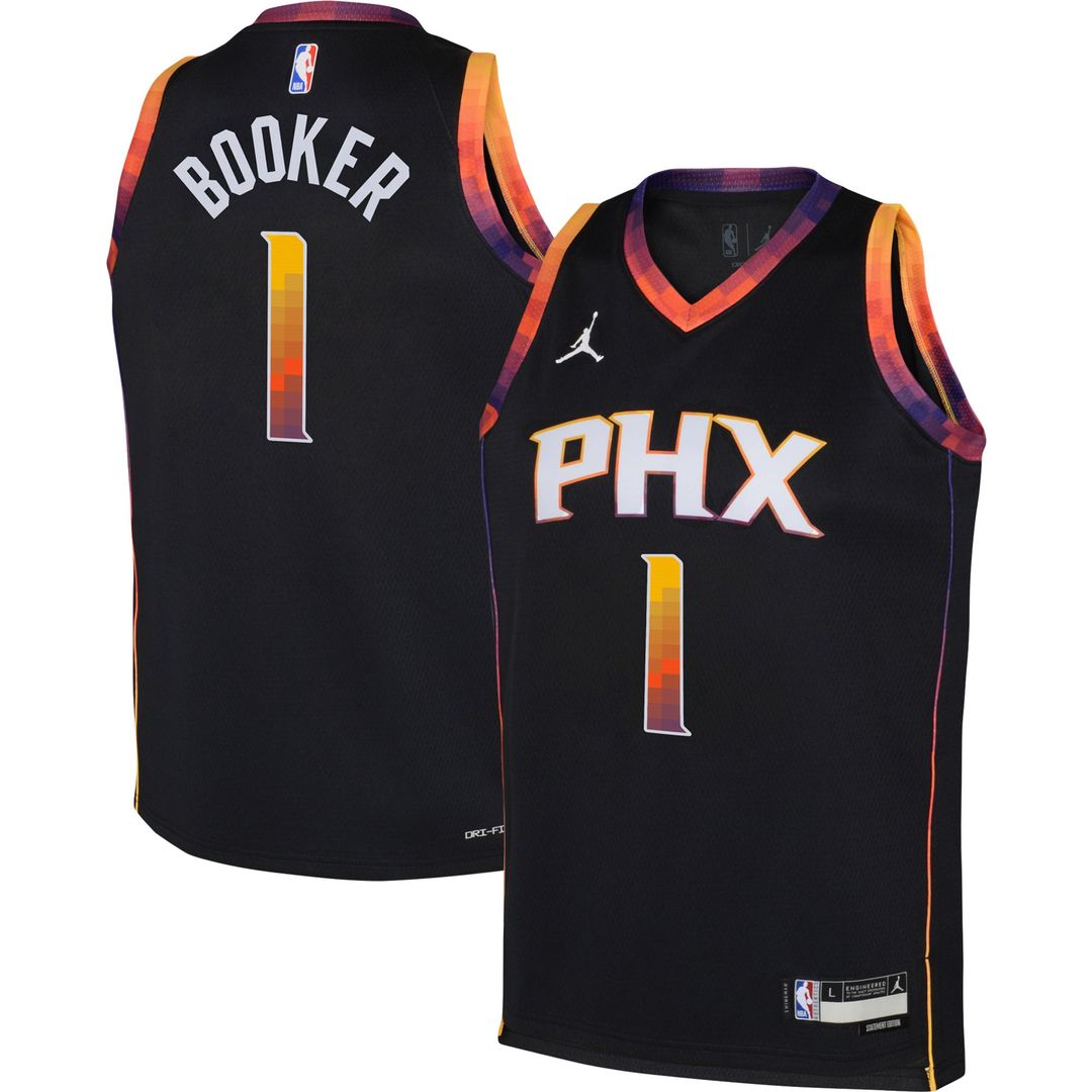 Phoenix Suns Devin Booker Jordan Brand Youth Swingman Jersey - Statement Edition - Black Team Jersey Sports Fan Apparel