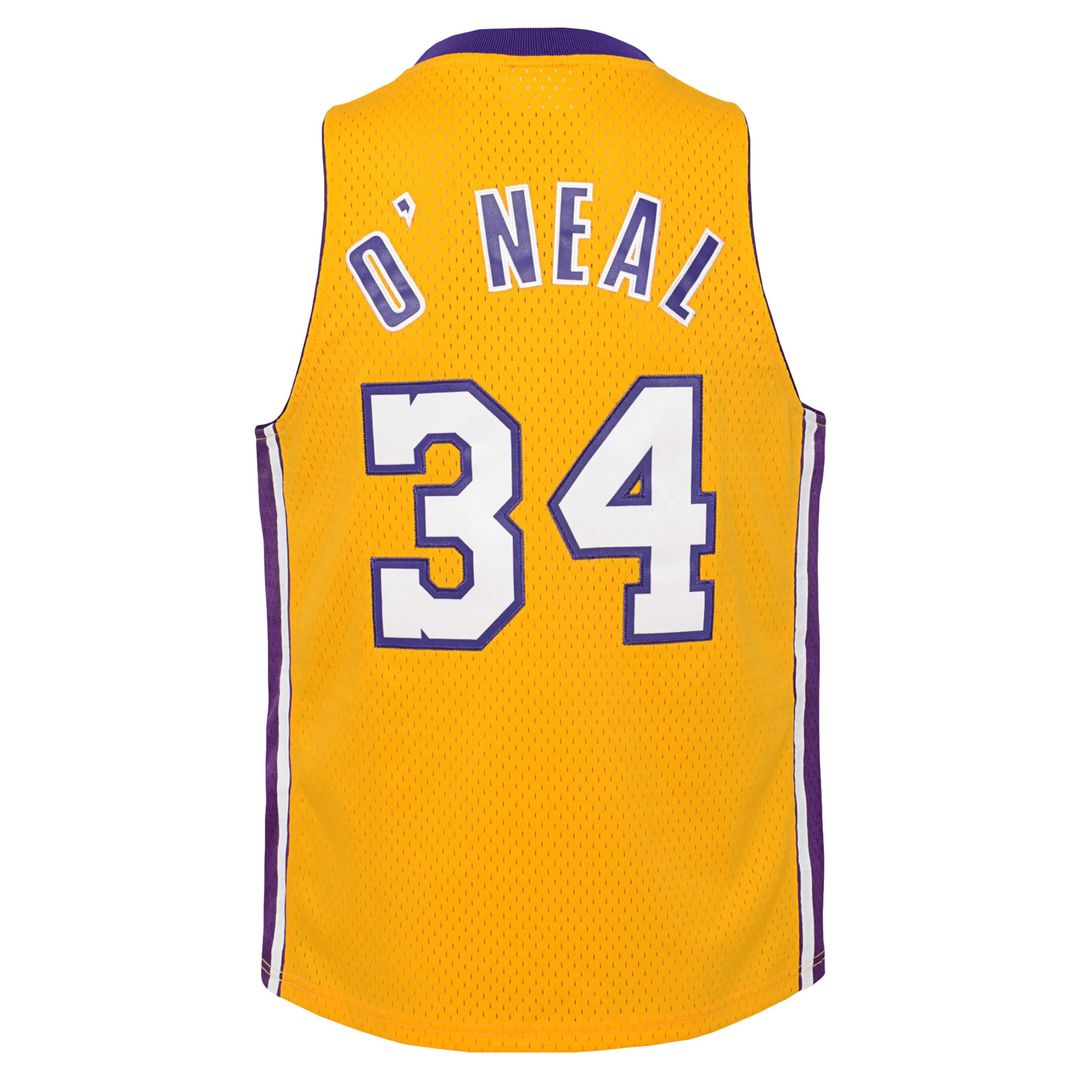 Los Angeles Lakers Shaquille O'Neal Mitchell & Ness Youth 1999/00 Hardwood Classics Swingman Jersey - Gold Team Jersey Sports Fan Apparel