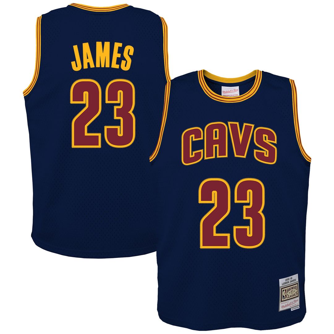 Cleveland Cavaliers LeBron James Mitchell & Ness Youth 2015/16 Hardwood Classics Swingman Jersey - Navy Team Jersey Sports Fan Apparel