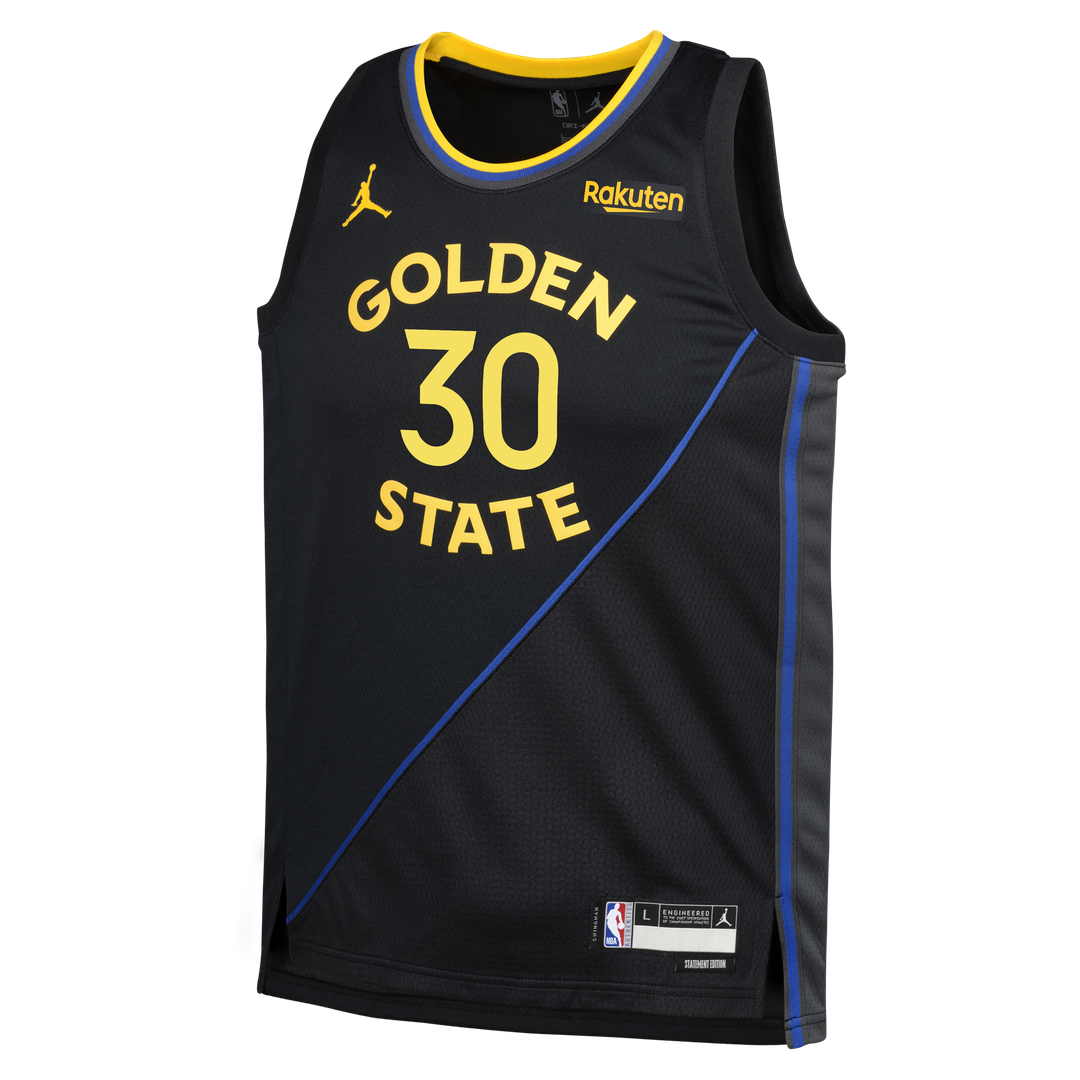 Golden State Warriors Stephen Curry Jordan Brand Youth Swingman Player Jersey - Statement Edition - Black Team Jersey Sports Fan Apparel