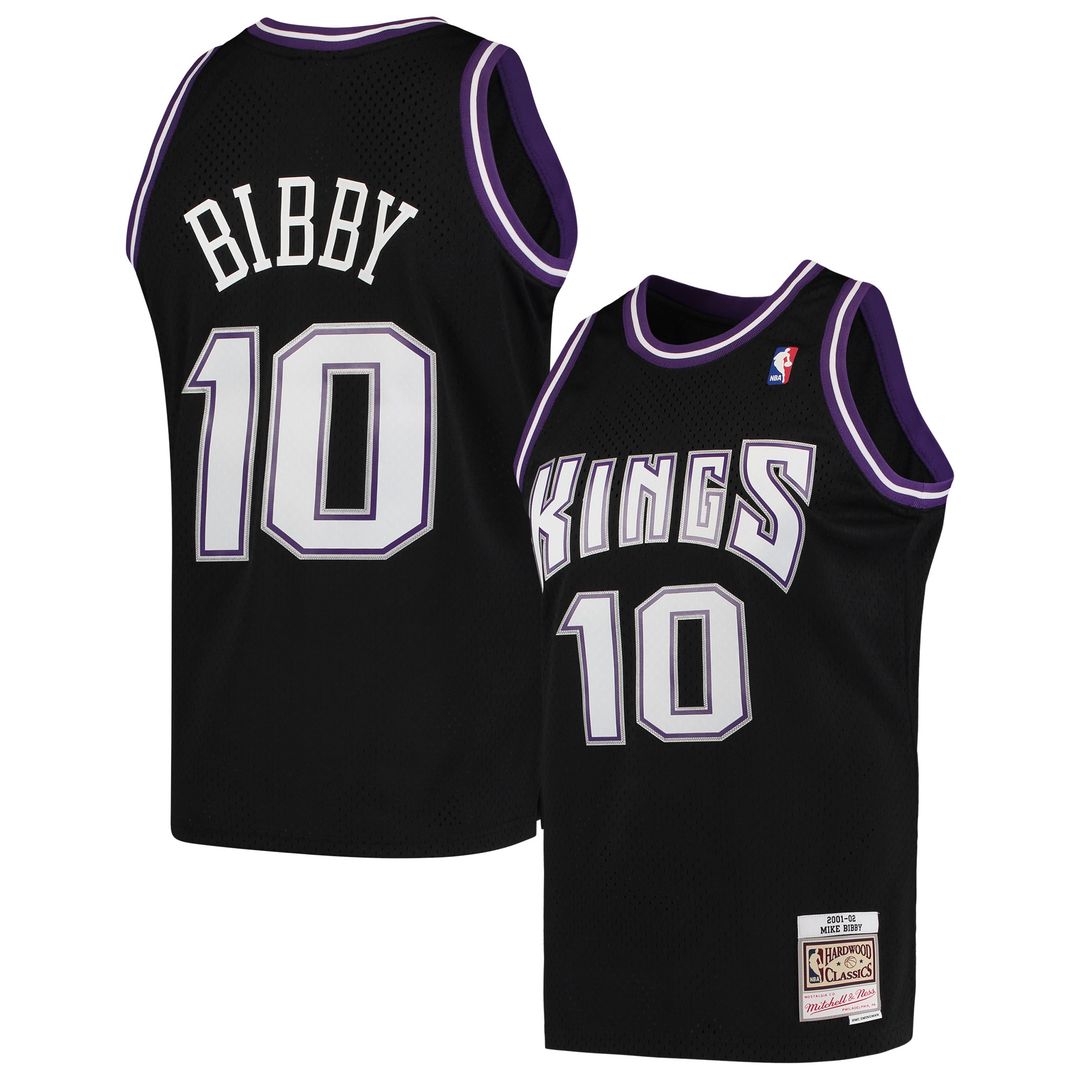Sacramento Kings Mike Bibby Mitchell & Ness Hardwood Classics Swingman Jersey - Black Team Jersey Sports Fan Apparel
