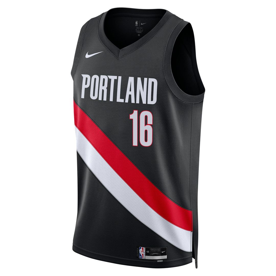 Portland Trail Blazers Yang Hansen Nike Unisex Swingman Jersey - Icon Edition - Black Team Jersey Sports Fan Apparel