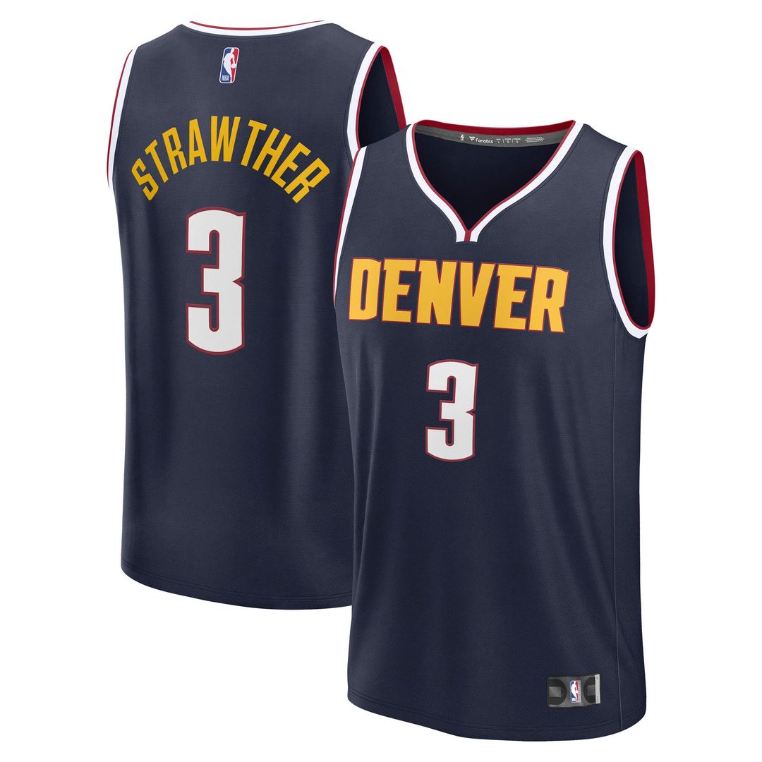 Denver Nuggets Julian Strawther Fanatics Fast Break Replica Player Jersey - Icon Edition - Navy Team Jersey Sports Fan Apparel