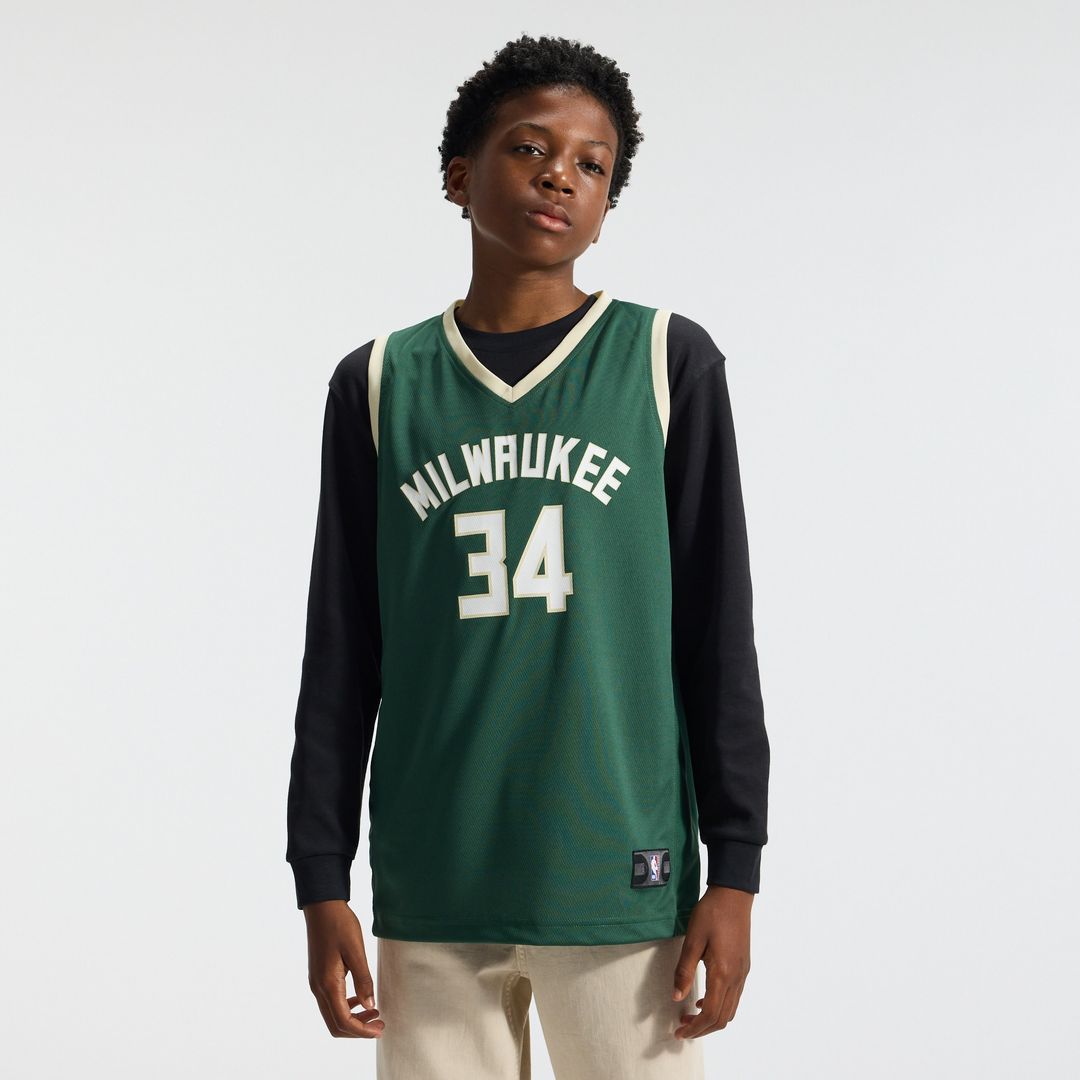 Milwaukee Bucks Giannis Antetokounmpo Fanatics Youth Fast Break Replica Player Jersey - Icon Edition - Hunter Green Team Jersey Sports Fan Apparel