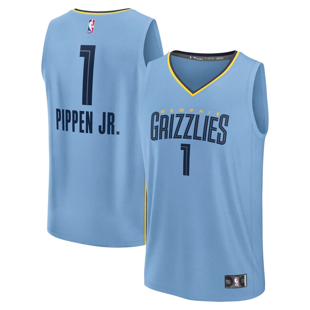 Memphis Grizzlies Scotty Pippen Jr. Fanatics Fast Break Replica Player Jersey - Statement Edition - Light Blue Team Jersey Sports Fan Apparel