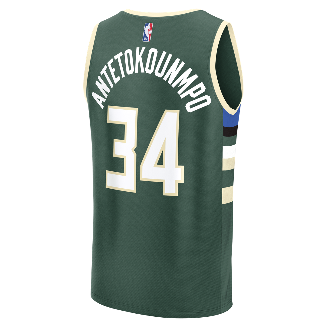 Milwaukee Bucks Giannis Antetokounmpo Fanatics Youth Fast Break Replica Player Jersey - Icon Edition - Hunter Green Team Jersey Sports Fan Apparel