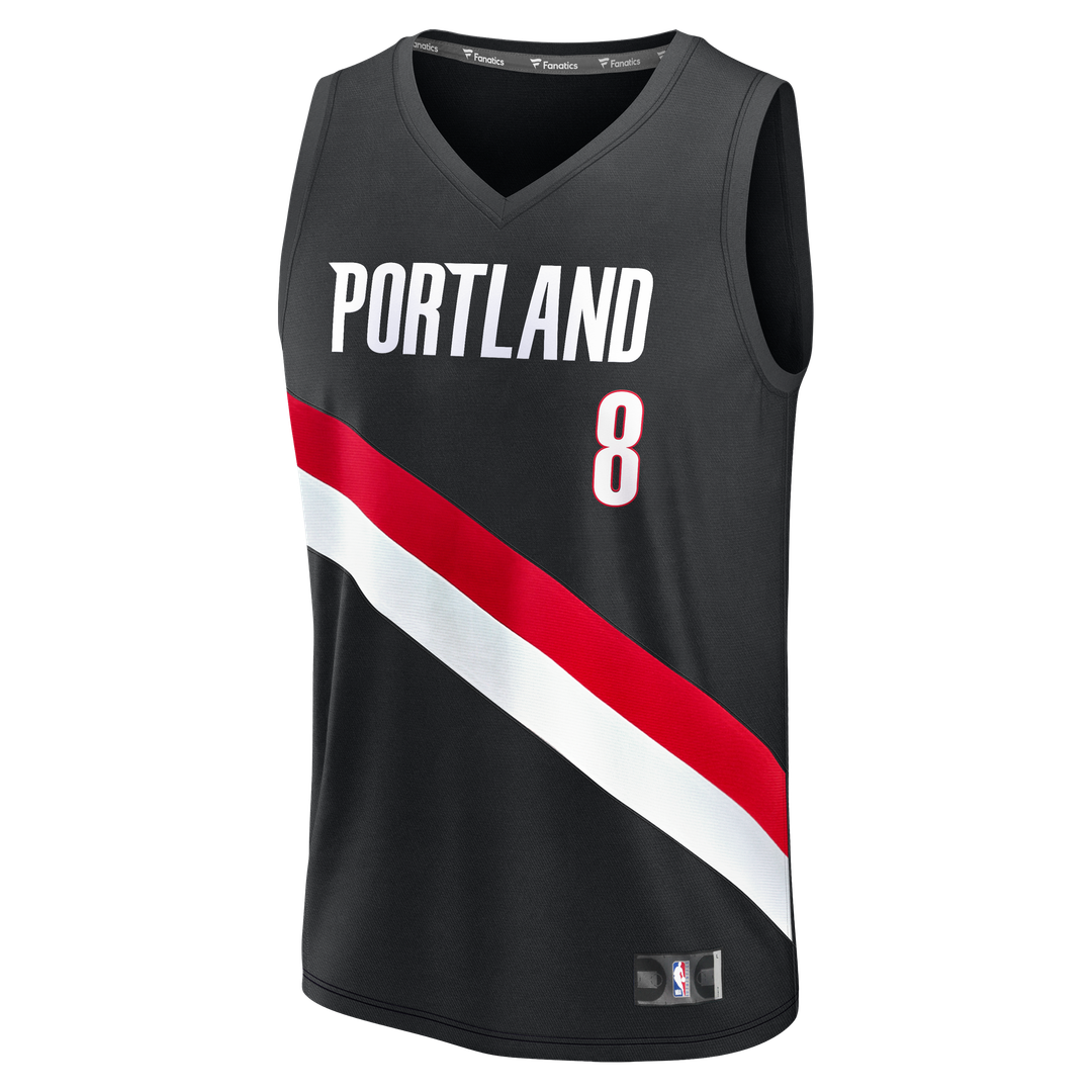 Portland Trail Blazers Deni Avdija Fanatics Fast Break Replica Jersey - Icon Edition - Black Team Jersey Sports Fan Apparel