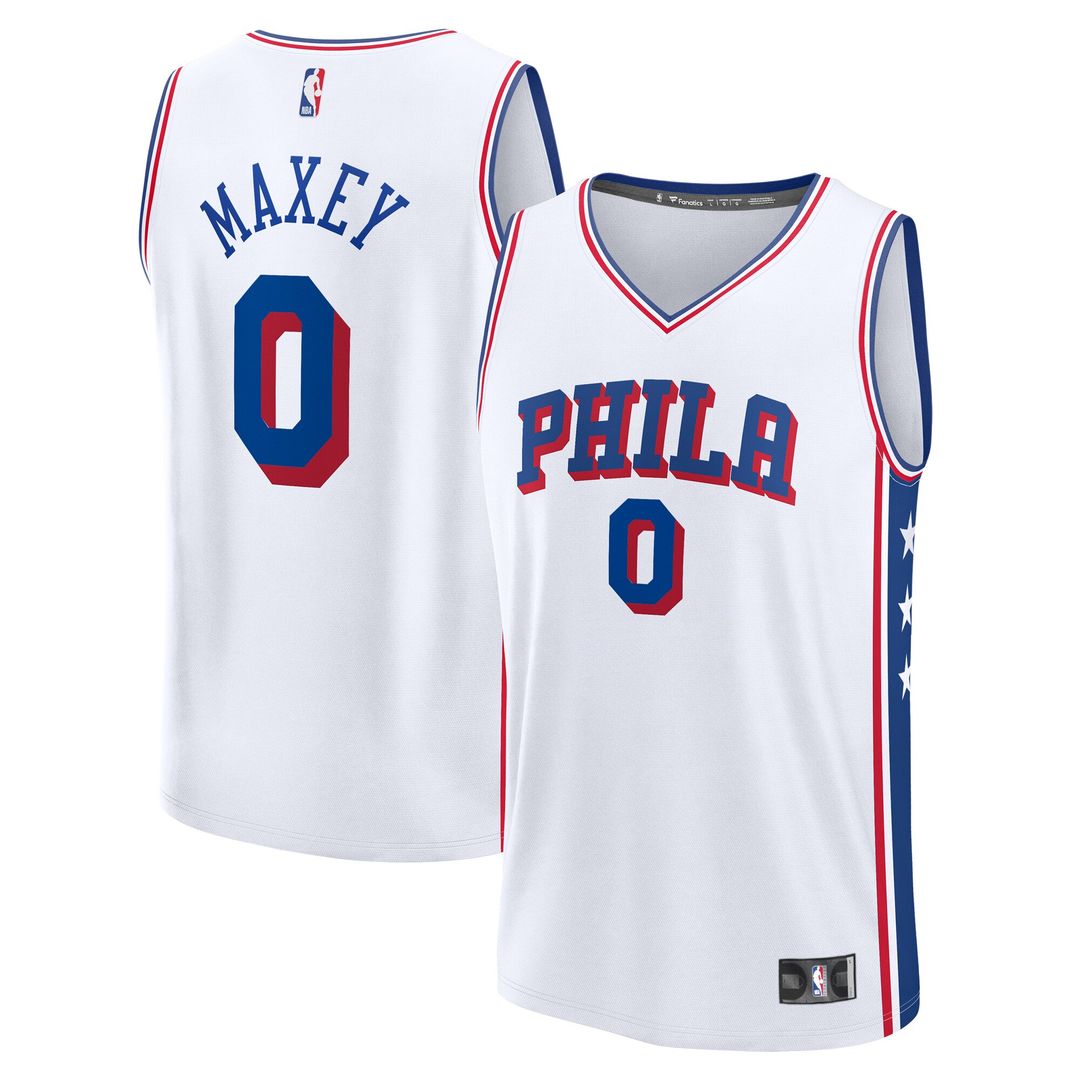 Philadelphia 76ers Tyrese Maxey Fanatics Fast Break Replica Player Jersey - Association Edition - White Team Jersey Sports Fan Apparel