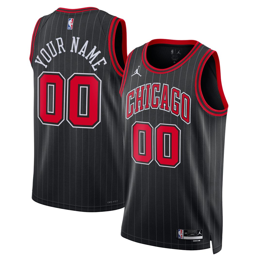 Chicago Bulls Jordan Brand Unisex 2022/23 Swingman Custom Jersey - Statement Edition - Black Team Jersey Sports Fan Apparel