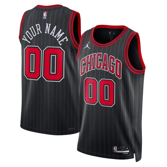 Chicago Bulls Jordan Brand Unisex 2022/23 Swingman Custom Jersey - Statement Edition - Black Team Jersey Sports Fan Apparel