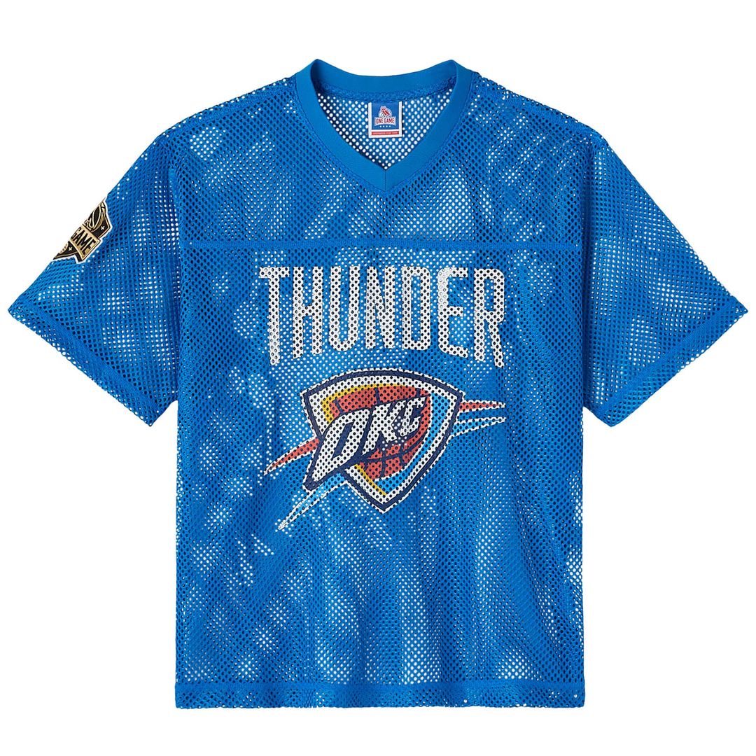 Oklahoma City Thunder OVO x NBA Mesh Football Fashion Jersey - Blue Team Jersey Sports Fan Apparel