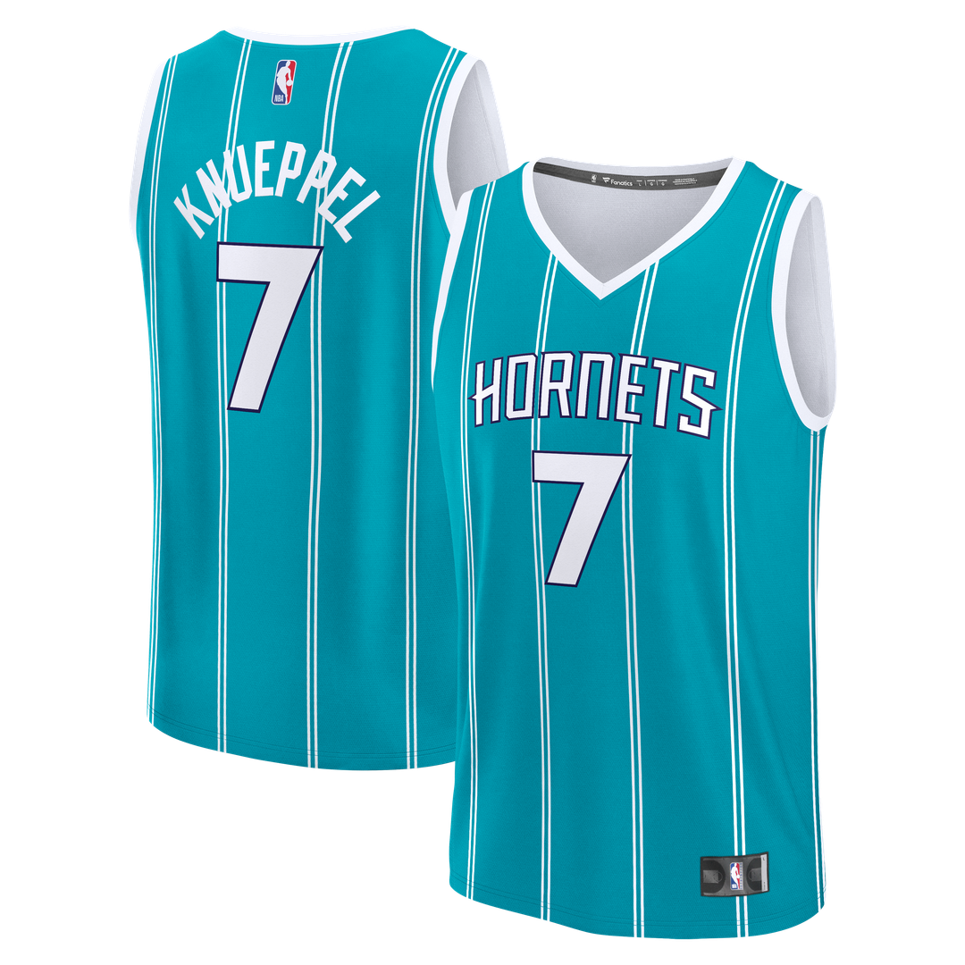 Charlotte Hornets Kon Knueppel Fanatics 2025 NBA Draft First Round Pick Fast Break Replica Jersey - Icon Edition - Teal Team Jersey Sports Fan Apparel