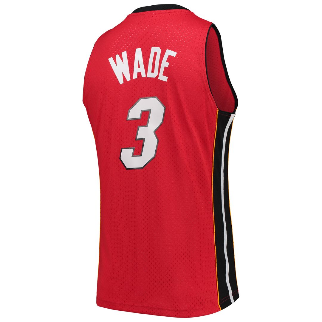 Miami Heat Dwyane Wade Mitchell & Ness Hardwood Classics Swingman Jersey - Red Team Jersey Sports Fan Apparel