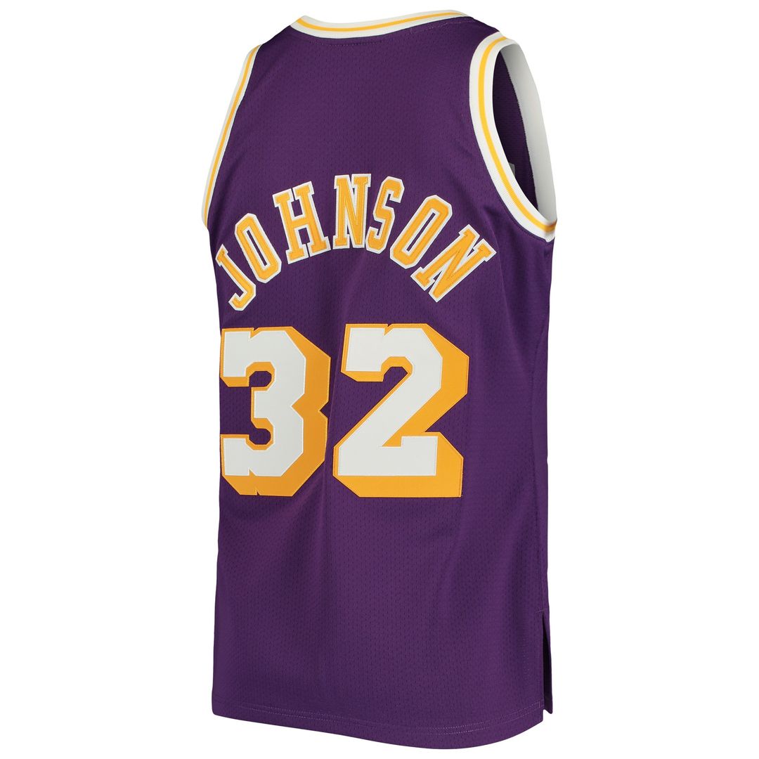 Los Angeles Lakers Magic Johnson Mitchell & Ness 1984/85 Hardwood Classics Authentic Jersey - Purple Team Jersey Sports Fan Apparel