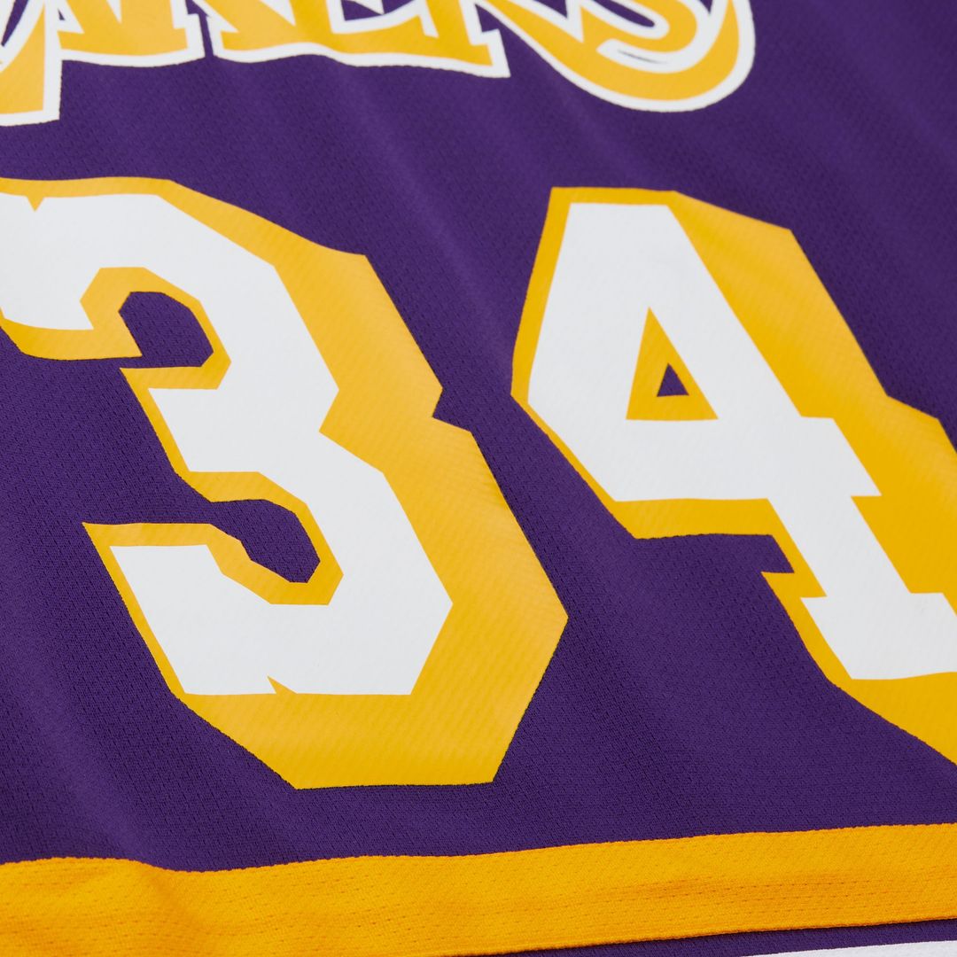 Los Angeles Lakers Shaquille O'Neal Mitchell & Ness Unisex Maxxed Out Fashion Hockey Jersey - Purple Team Jersey Sports Fan Apparel