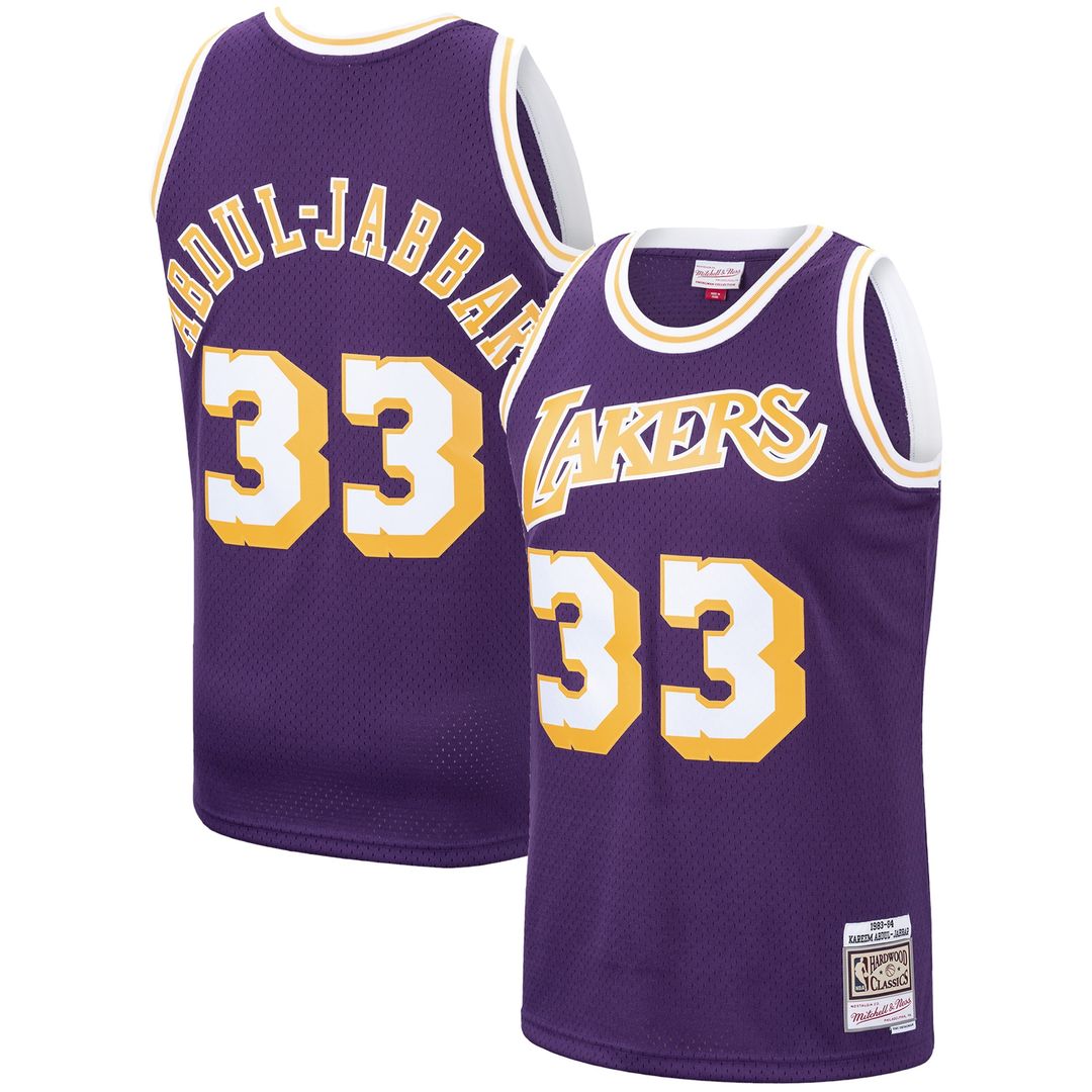 Los Angeles Lakers Kareem Abdul - Jabbar Mitchell & Ness Hardwood Classics Swingman Jersey - Purple Team Jersey Sports Fan Apparel