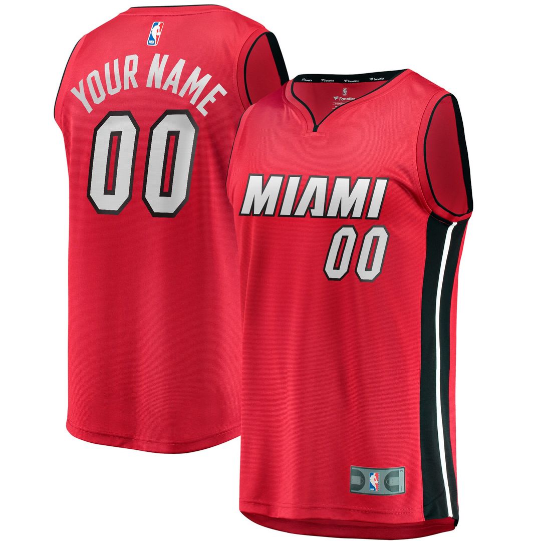 Miami Heat Fanatics Fast Break Custom Jersey - Red - Statement Edition Team Jersey Sports Fan Apparel