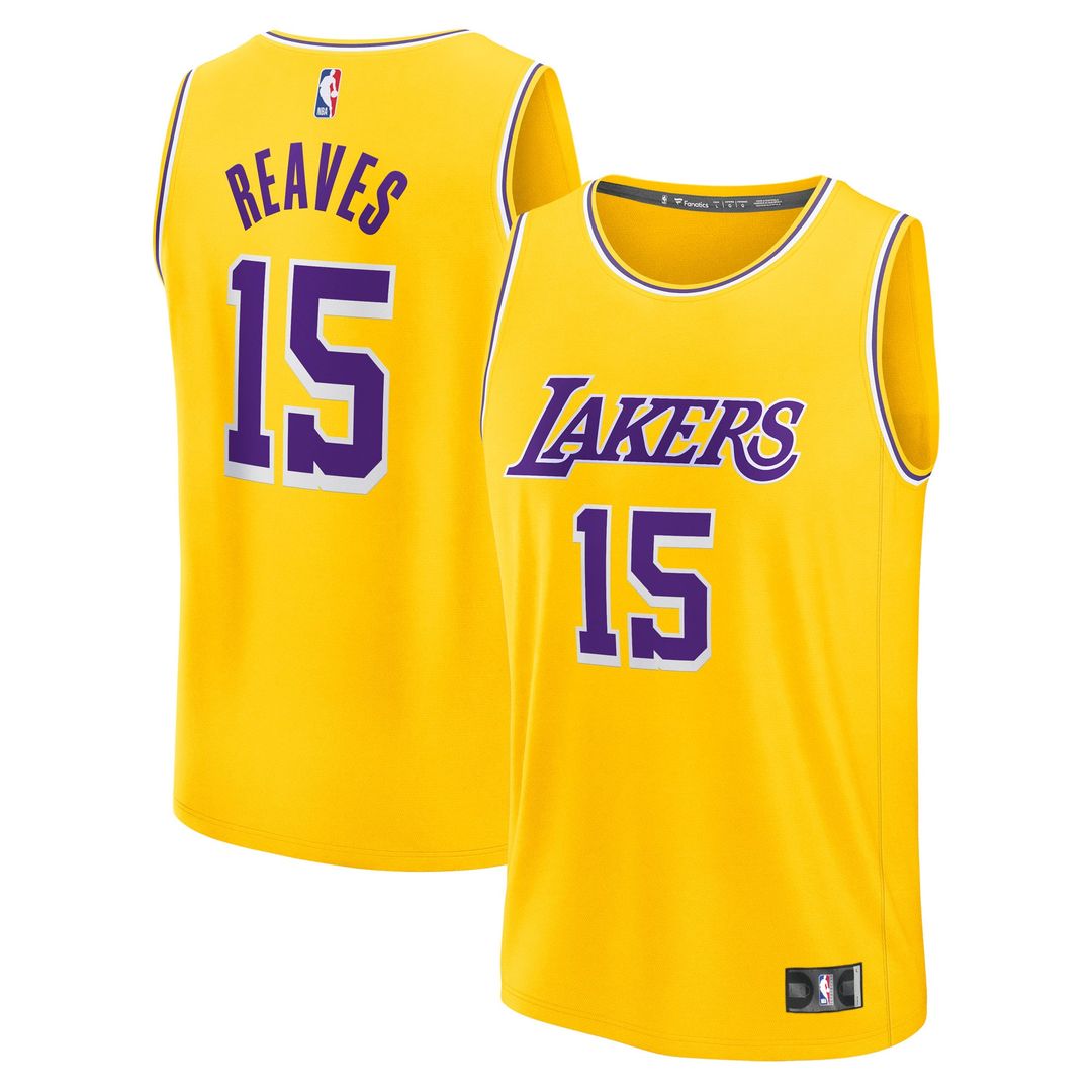 Los Angeles Lakers Austin Reaves Fanatics Fast Break Replica Jersey - Gold - Icon Edition Team Jersey Sports Fan Apparel