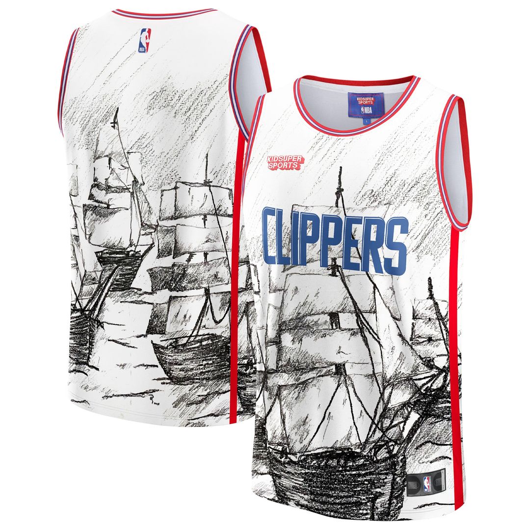 LA Clippers NBA & KidSuper Studios by Fanatics Unisex Hometown Jersey - Gray Team Jersey Sports Fan Apparel