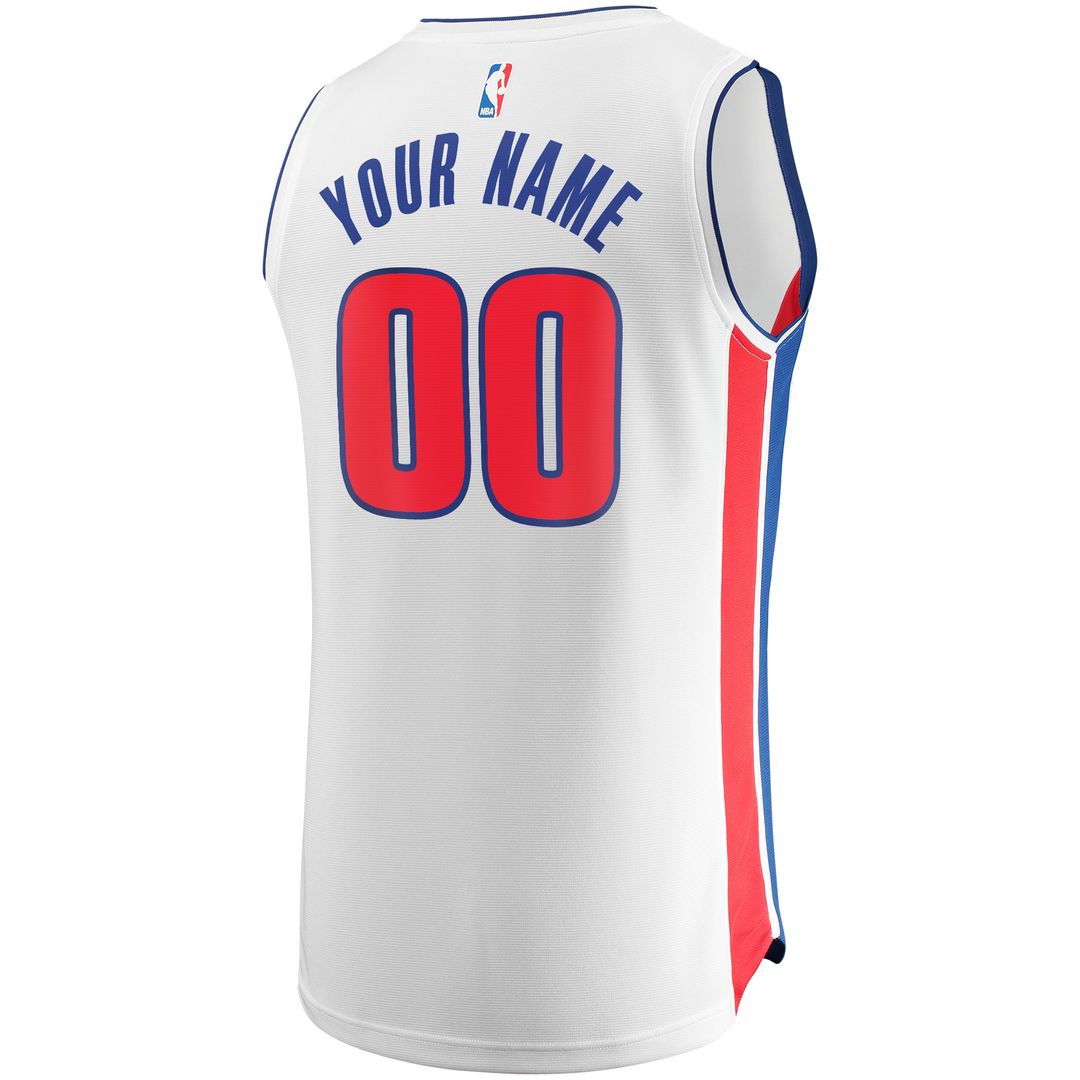 Detroit Pistons Fanatics Fast Break Custom Replica Jersey White - Association Edition Team Jersey Sports Fan Apparel