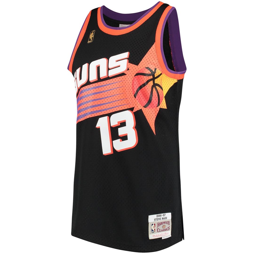 Phoenix Suns Steve Nash Mitchell & Ness 1996/97 Hardwood Classics Swingman Jersey - Black Team Jersey Sports Fan Apparel