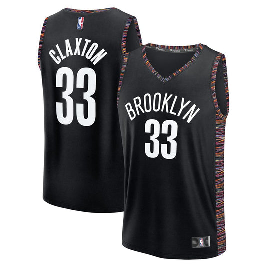 Brooklyn Nets Nic Claxton Fanatics 2025/26 City Edition Fast Break Jersey - Black Team Jersey Sports Fan Apparel