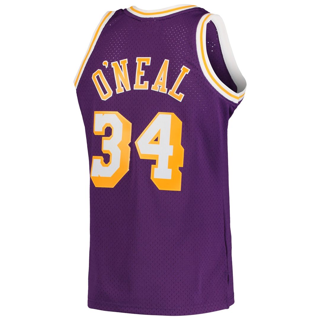 Los Angeles Lakers Shaquille O'Neal Mitchell & Ness 1996/97 Hardwood Classics Swingman Jersey - Gold Team Jersey Sports Fan Apparel