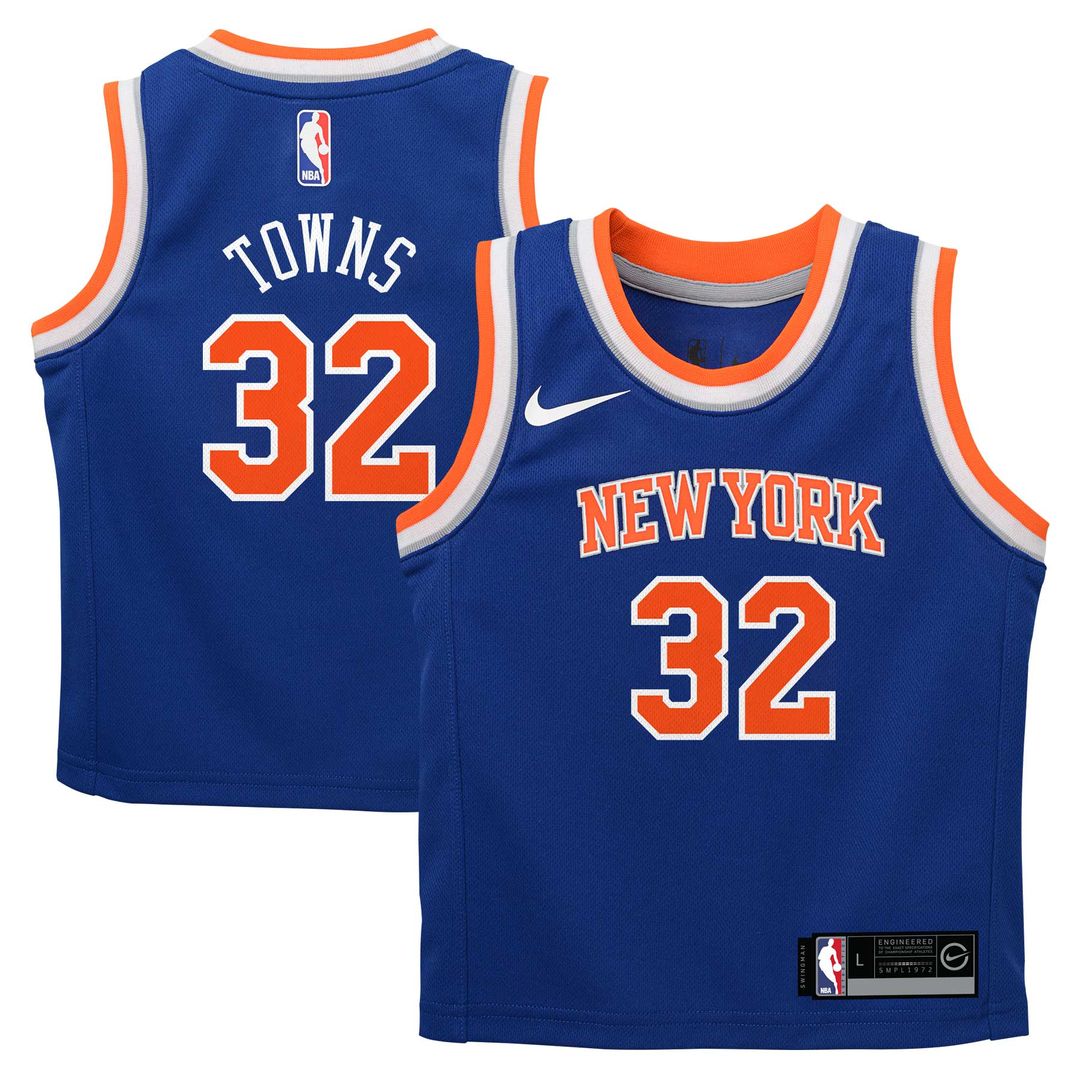 New York Knicks Karl - Anthony Towns Nike Toddler Replica Swingman Jersey - Blue - Icon Edition Team Jersey Sports Fan Apparel