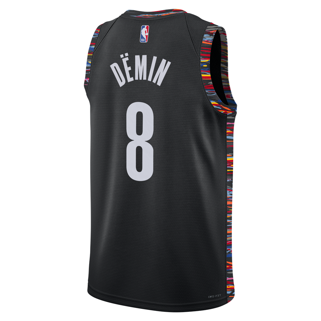 Brooklyn Nets Egor Dëmin Nike Unisex 2025/26 Swingman Jersey - City Edition - Black Team Jersey Sports Fan Apparel