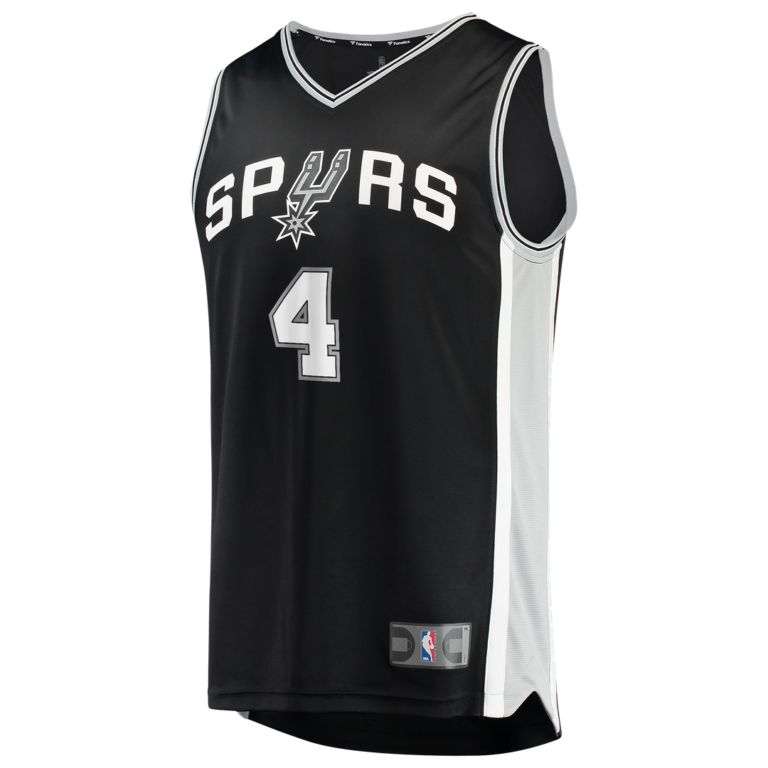 San Antonio Spurs De'Aaron Fox Fanatics 2026 NBA Finals Patch Fast Break Jersey - Icon Edition - Black Team Jersey Sports Fan Apparel