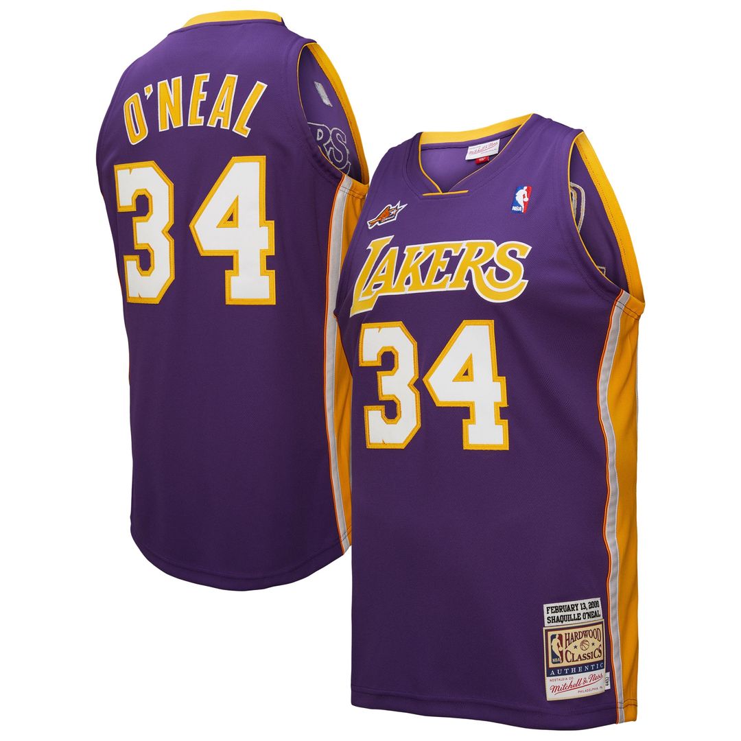 Los Angeles Lakers Shaquille O'Neal Mitchell & Ness 2000 NBA All - Star Game Authentic Jersey - Purple Team Jersey Sports Fan Apparel