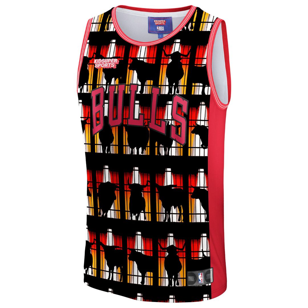 Chicago Bulls NBA & KidSuper Studios by Fanatics Unisex Hometown Jersey - Red Team Jersey Sports Fan Apparel