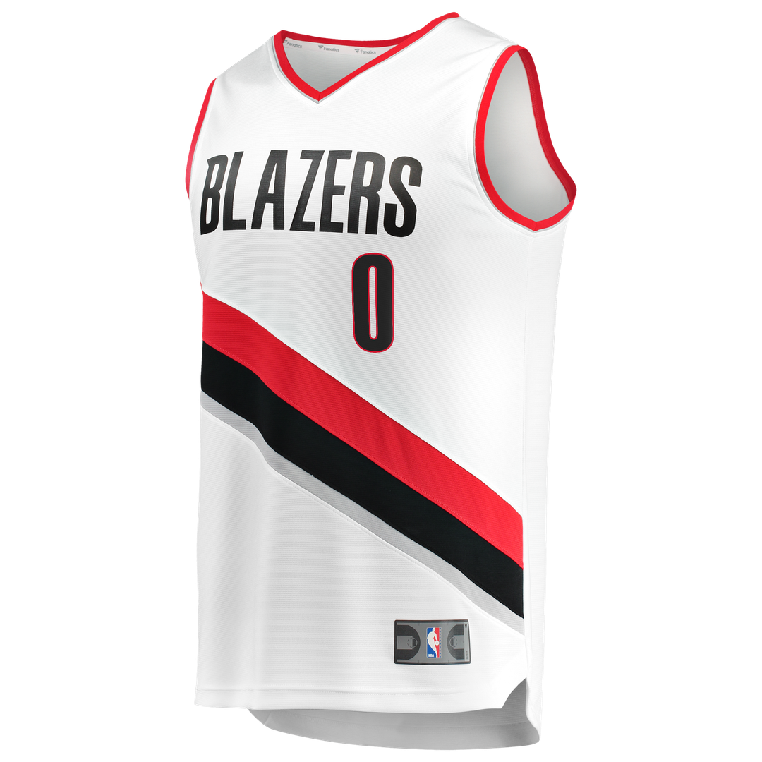 Portland Trail Blazers Damian Lillard Fanatics Fast Break Replica Jersey - White - Association Edition Team Jersey Sports Fan Apparel