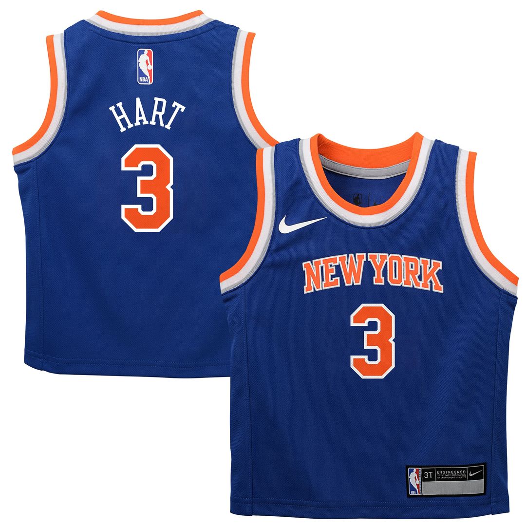 New York Knicks Josh Hart Nike Toddler Replica Swingman Jersey - Icon Edition - Blue Team Jersey Sports Fan Apparel