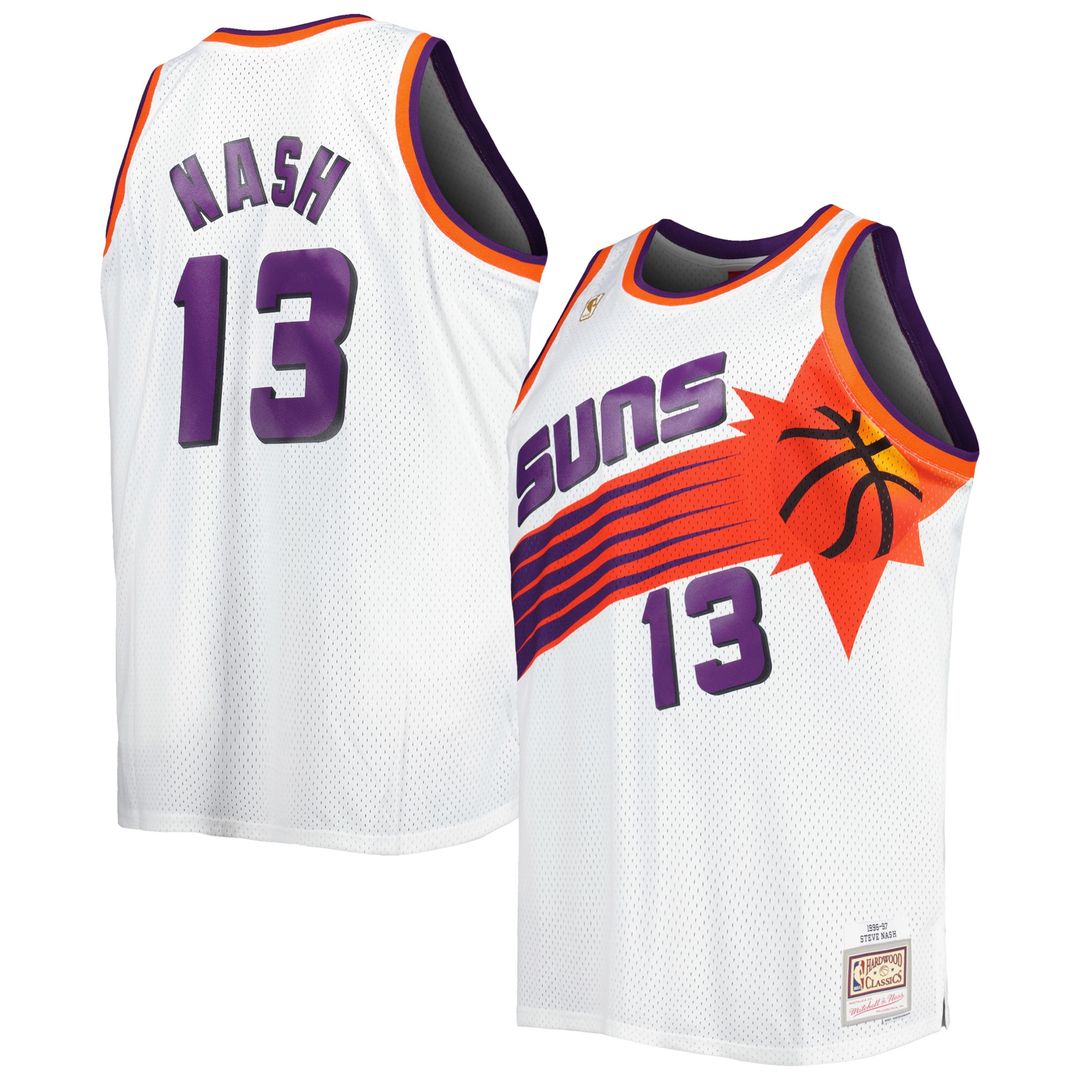 Phoenix Suns Steve Nash Mitchell & Ness Big & Tall Hardwood Classics 1996/97 Swingman Jersey - White Team Jersey Sports Fan Apparel