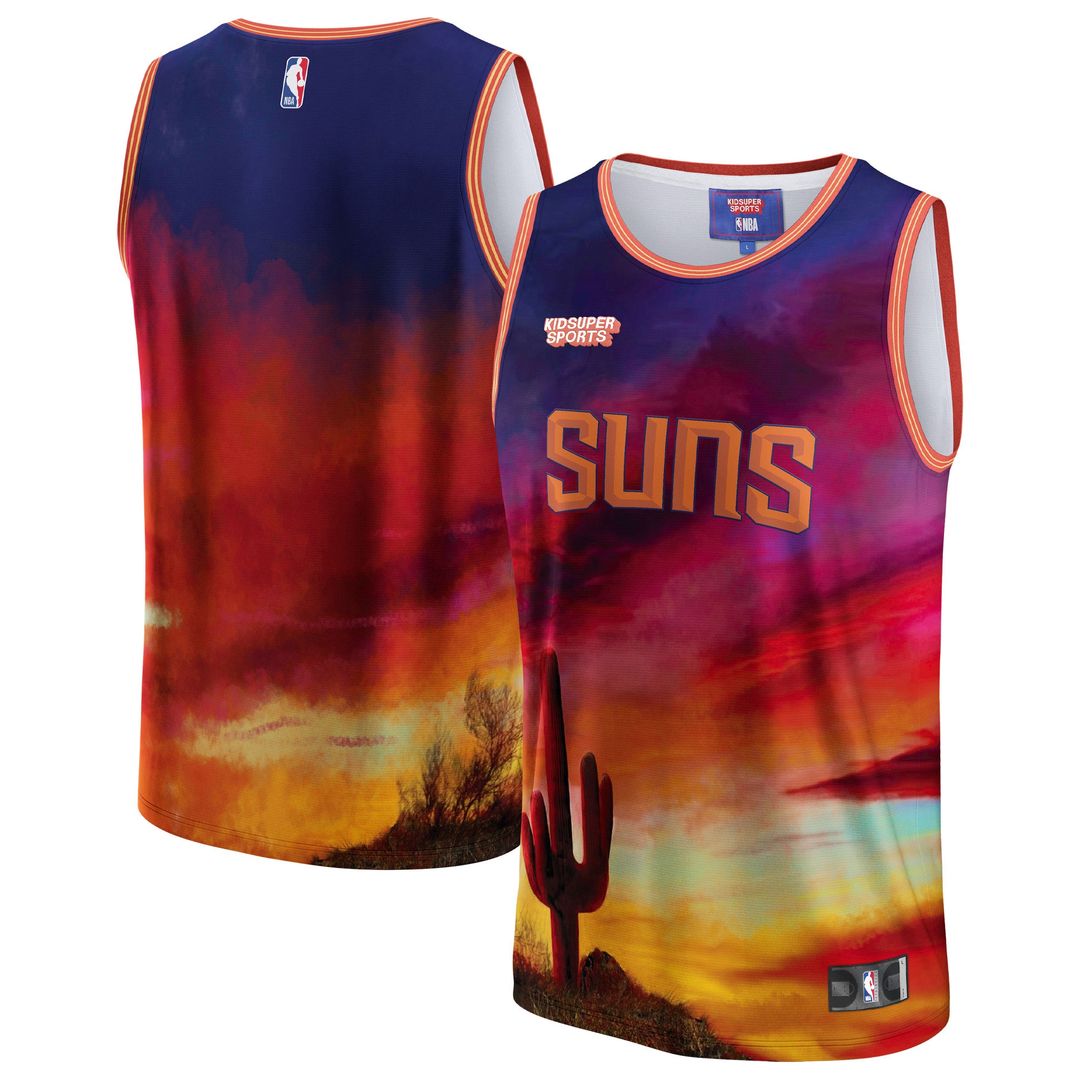Phoenix Suns NBA & KidSuper Studios by Fanatics Unisex Hometown Jersey - Red Team Jersey Sports Fan Apparel