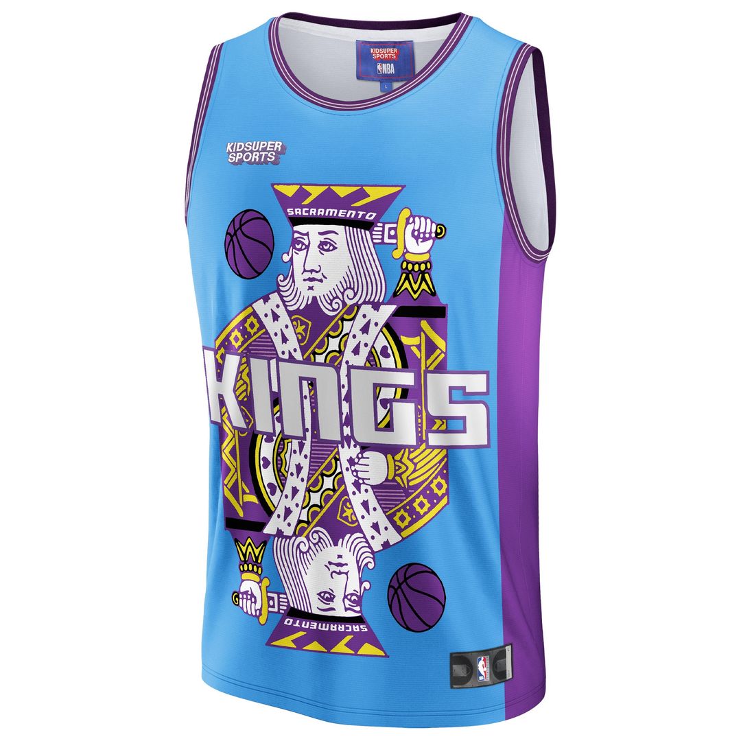 Sacramento Kings NBA & KidSuper Studios by Fanatics Unisex Hometown Jersey - Blue Team Jersey Sports Fan Apparel