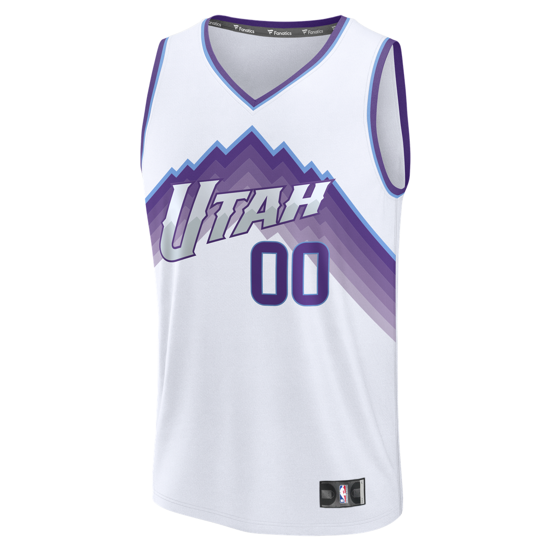Utah Jazz Fanatics Fast Break Replica Custom Jersey - White - Association Edition Team Jersey Sports Fan Apparel