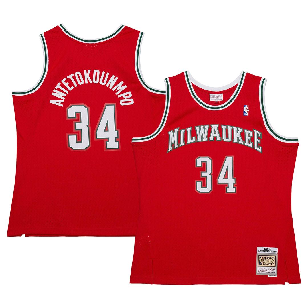 Milwaukee Bucks Giannis Antetokounmpo Mitchell & Ness 2013/14 Hardwood Classics Swingman Jersey - Hunter Green Team Jersey Sports Fan Apparel