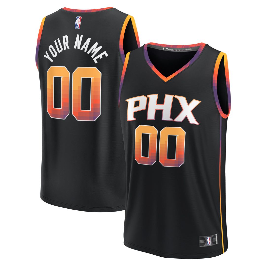 Phoenix Suns Fanatics Youth Fast Break Replica Custom Jersey - Statement Edition - Black Team Jersey Sports Fan Apparel