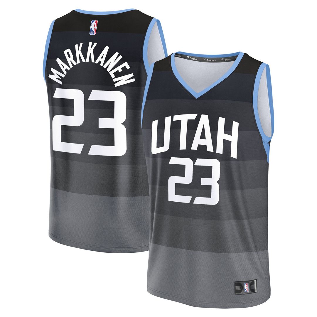 Utah Jazz Lauri Markkanen Fanatics Youth Fast Break Jersey - City Edition - Black Team Jersey Sports Fan Apparel