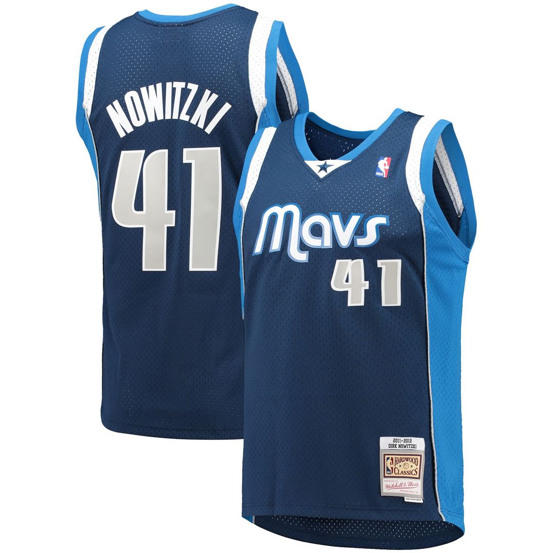 Dallas Mavericks Dirk Nowitzki Mitchell & Ness 1998/99 Hardwood Classics Swingman Jersey - Blue Team Jersey Sports Fan Apparel
