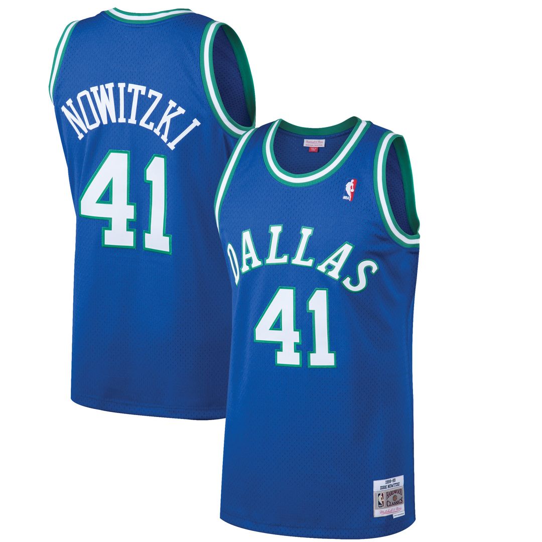 Dallas Mavericks Dirk Nowitzki Mitchell & Ness 1998/99 Hardwood Classics Swingman Jersey - Blue Team Jersey Sports Fan Apparel